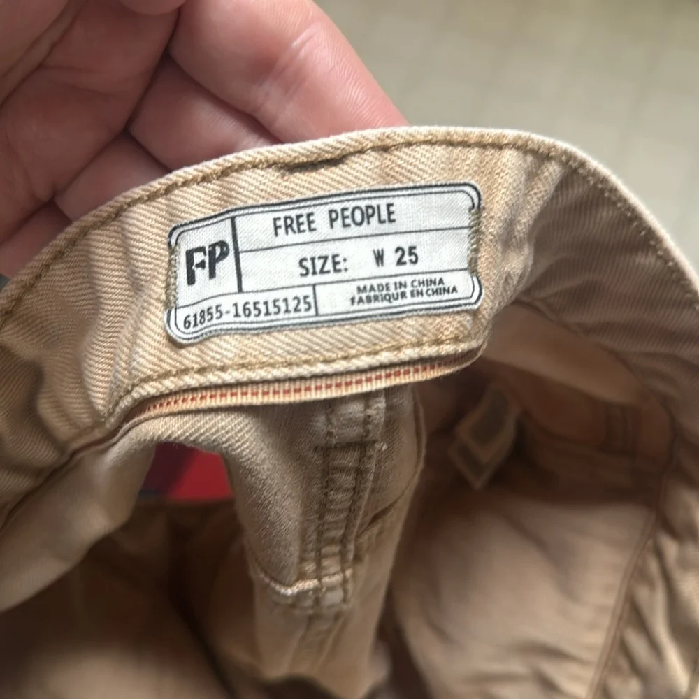 Free People Frayed Hem Khaki Shorts - Picture 4 of 9